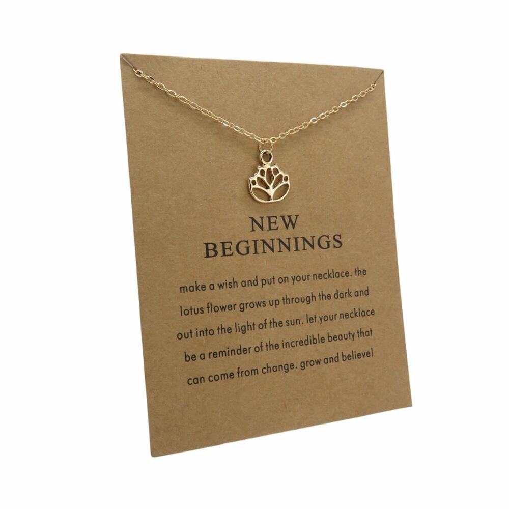 New Beginnings Lotus Flower Pendant Necklace